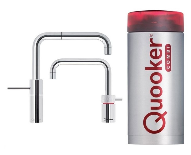 Quooker Nordic Square Twintaps Chroom combi+