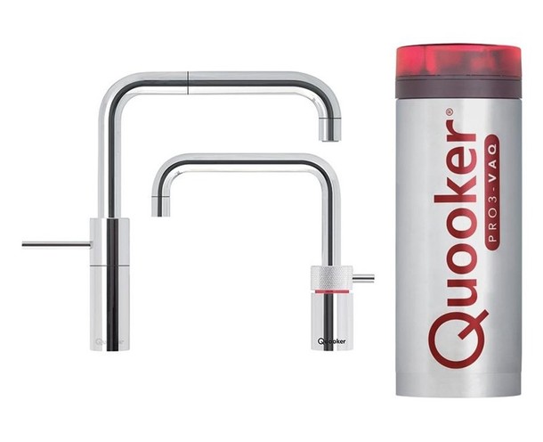 Quooker Nordic Square Twintaps Roestvrij staal Pro 3
