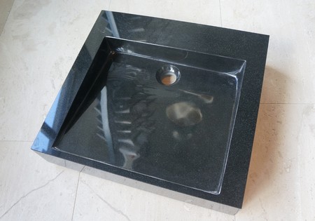 Zwart graniet wasbak (massief)