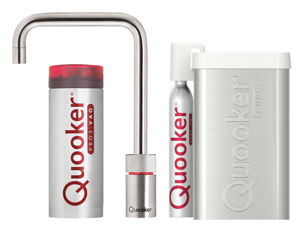 Quooker Nordic Square Single tap Roestvrij staal pro 3 & cube