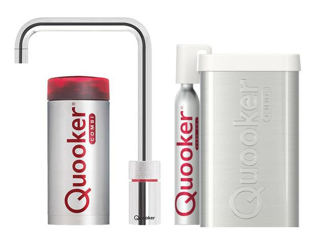 Quooker Nordic Square Single tap Roestvrij staal  Combi+ & cube