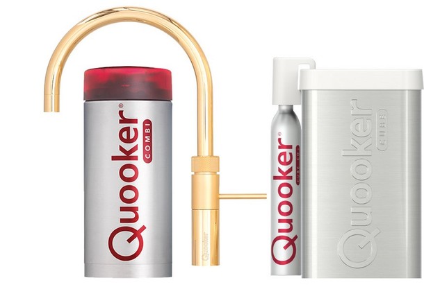 Quooker Fusion Round Verguld Goud combi & cube