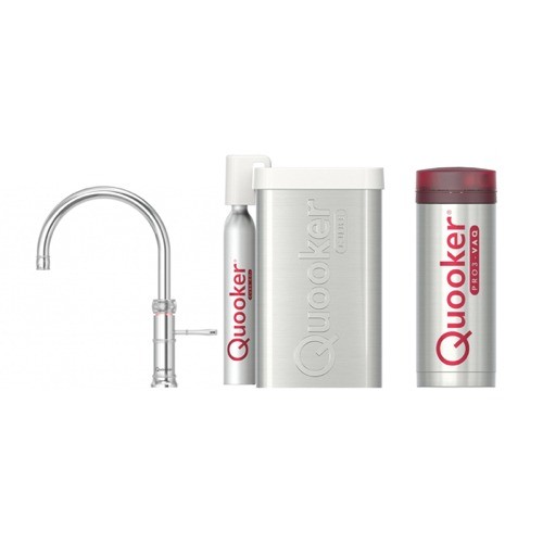 Quooker Classic Fusion Round Chroom Pro3 & cube